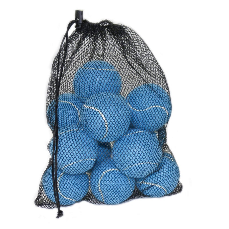 URBEST Tennis Balls, 12 Packs Training Tennis Balls Practice Balls for Novice Player, Pet Dog Playing Balls with Mesh Carry Bag (Blue) - Image 1